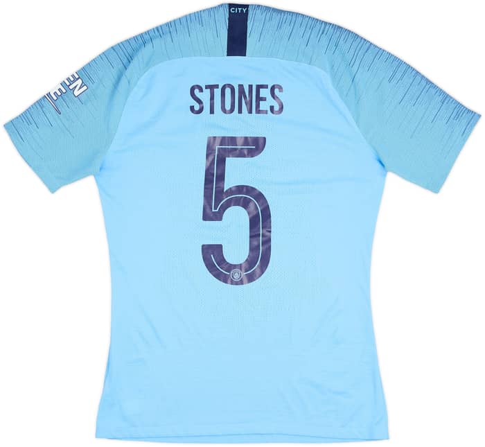 2018-19 Manchester City Match Issue FA Cup Final Home Shirt Stones #5