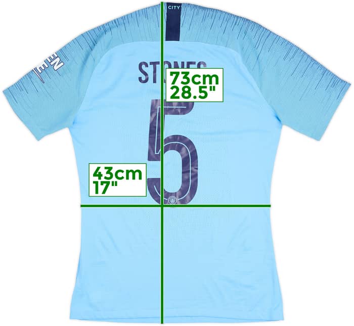 2018-19 Manchester City Match Issue FA Cup Final Home Shirt Stones #5