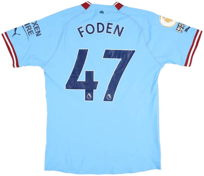 2022-23 Manchester City Match Issue Home Shirt Foden #47