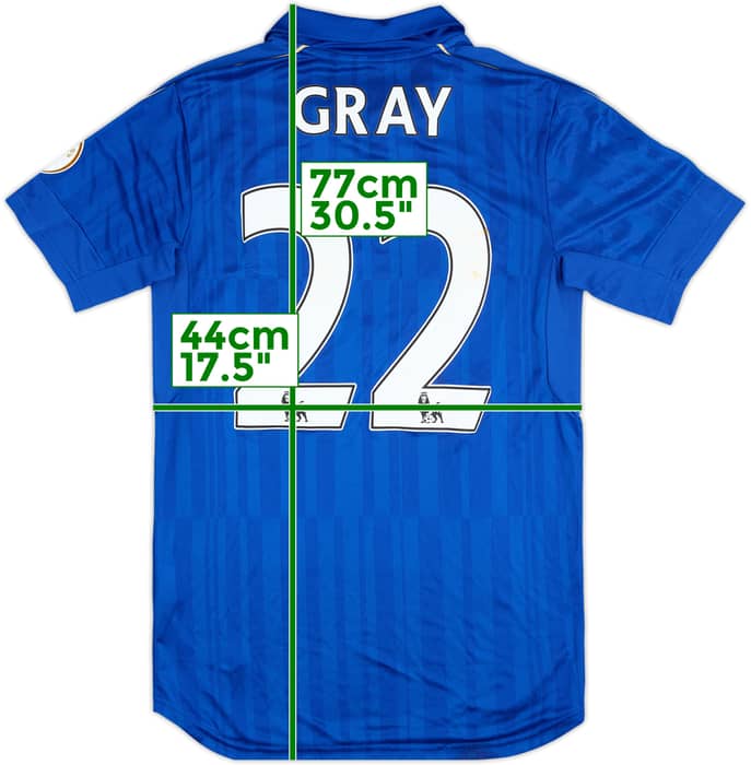 2016-17 Leicester City Match Issue Home Shirt Gray #22