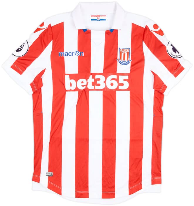 2016-17 Stoke City Match Issue Home Shirt Arnautovic #10