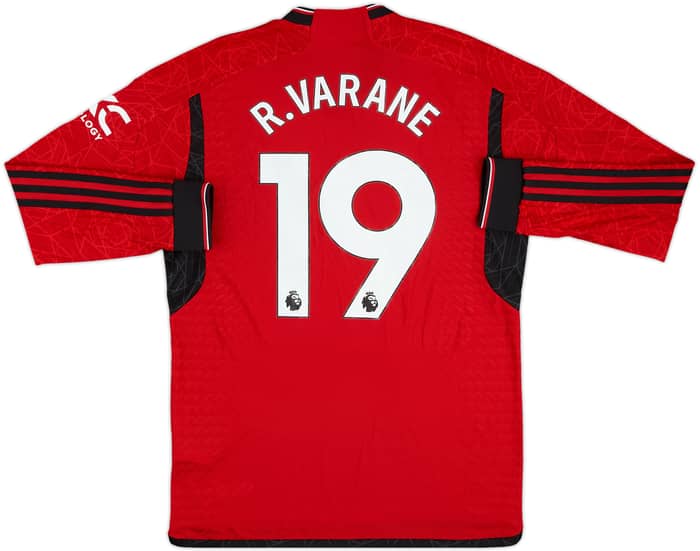 2023-24 Manchester United Match Issue Home L/S Shirt R.Varane #19