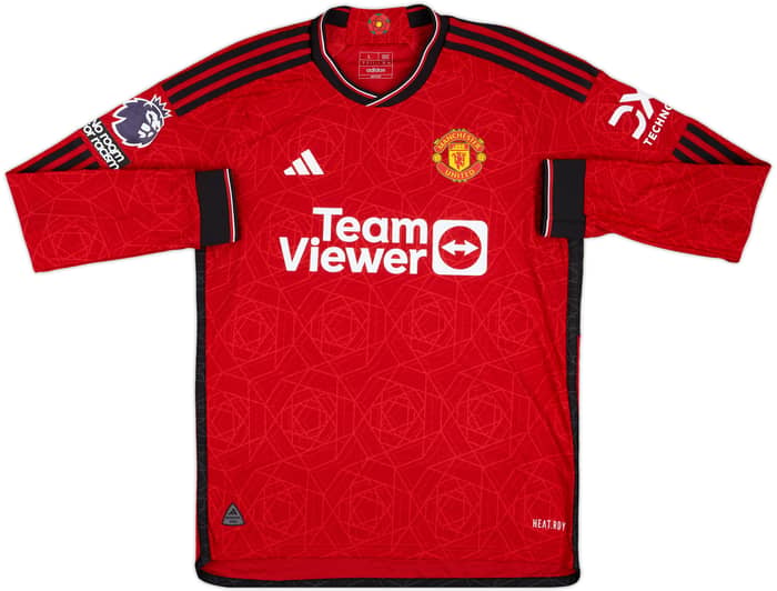 2023-24 Manchester United Match Issue Home L/S Shirt R.Varane #19
