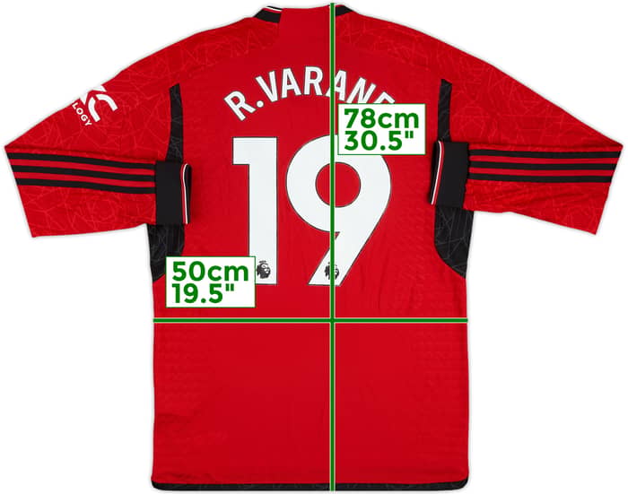 2023-24 Manchester United Match Issue Home L/S Shirt R.Varane #19