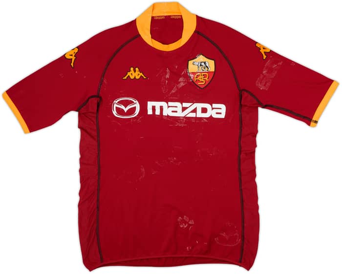 2002-03 Roma Signed Home Shirt Totti #10 - 4/10 - (XXL)