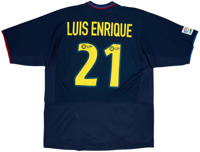 Camiseta de visitante del Barcelona 2002-03 Luis Enrique #21 - 9/10 - (XL)