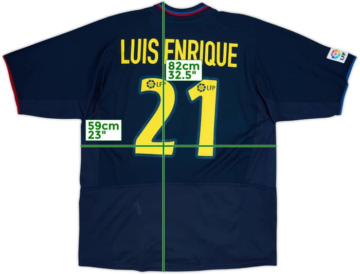 Camiseta de visitante del Barcelona 2002-03 Luis Enrique #21 - 9/10 - (XL)
