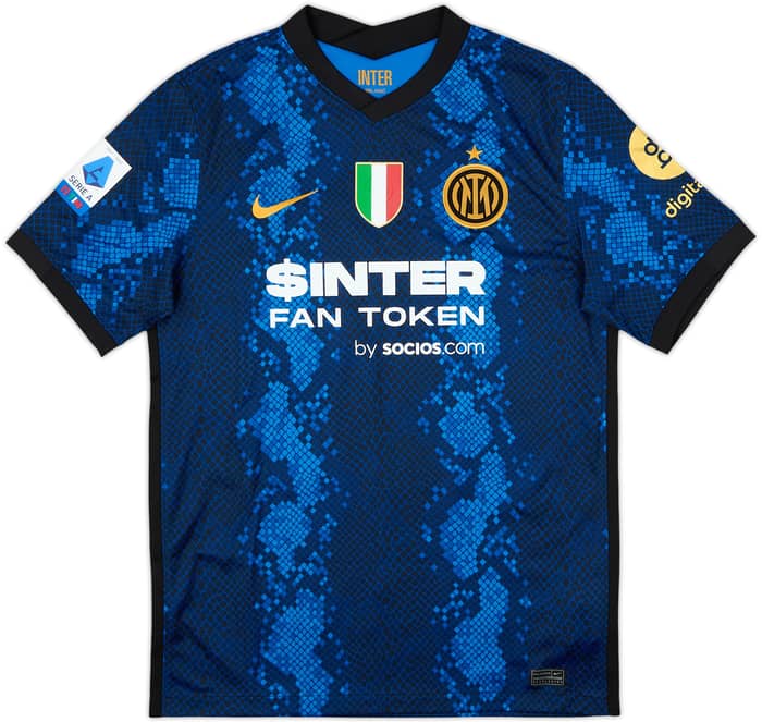 2021-22 Inter Milan Signed Home Shirt Barella #23 - 9/10 - (M)
