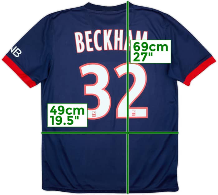 2013-14 Paris Saint-Germain Home Shirt Beckham #32 - 5/10 - (S)