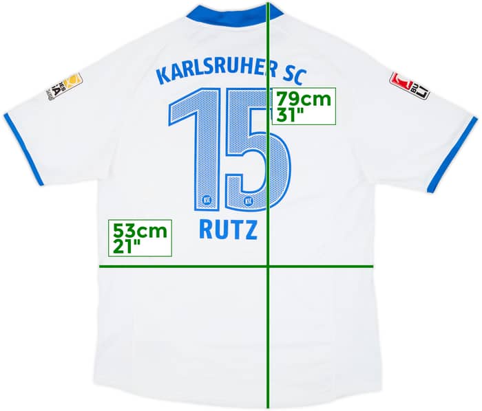 2009-10 Karlsruher Match Issue Away Shirt Rutz #15