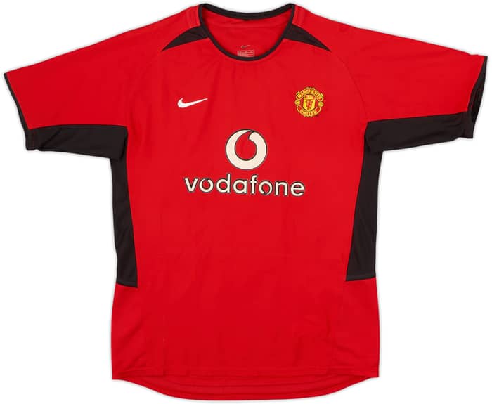 2002-04 Manchester United Home Shirt Beckham #7 - 8/10 - (L.Boys)