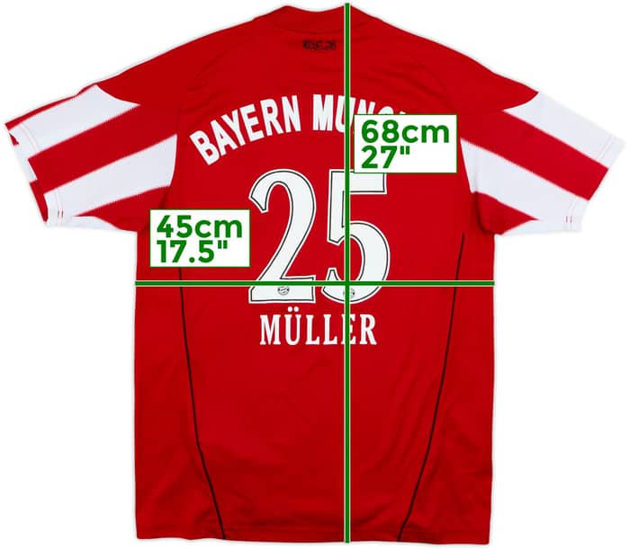 2010-11 Bayern Munich Home Shirt Muller #25 - 5/10 - (L.Boys)