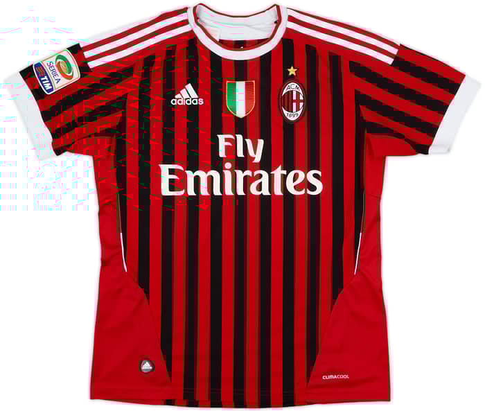 2011-12 AC Milan Home Shirt Ibrahimovic #11 - 5/10 - (XL.Boys)