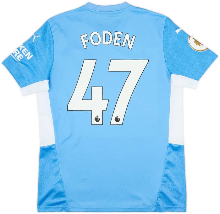 2021-22 Manchester City Home Shirt Foden #47 - 6/10 - (M)