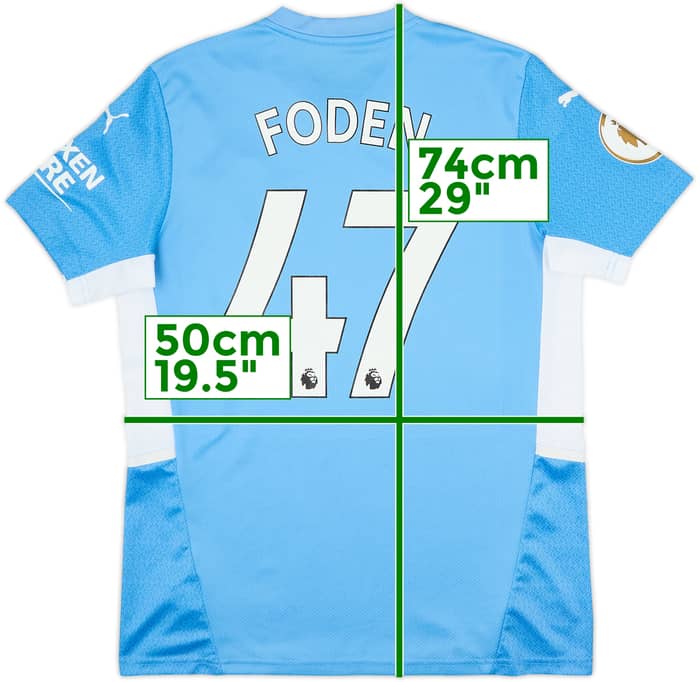 2021-22 Manchester City Home Shirt Foden #47 - 6/10 - (M)