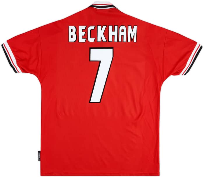 1998-00 Manchester United Home Shirt Beckham #7 - 8/10 - (L)