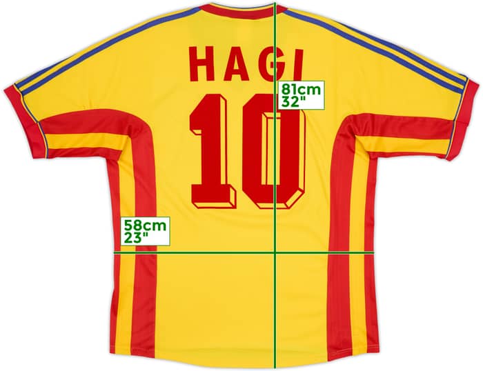 1998-00 Romania Home Shirt Hagi #10 - 5/10 - (L)
