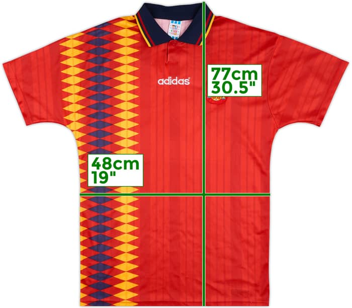 1994-96 Spain Youth Match Issue Home Shirt #21