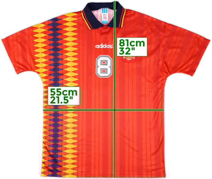 1994 Spain Match Issue Home Shirt #8 (Caminero)