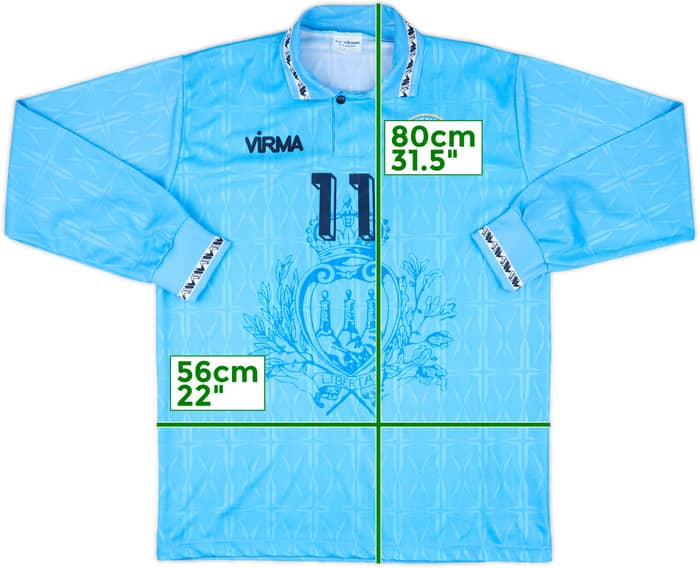 1995 San Marino Match Issue Home L/S Shirt #11