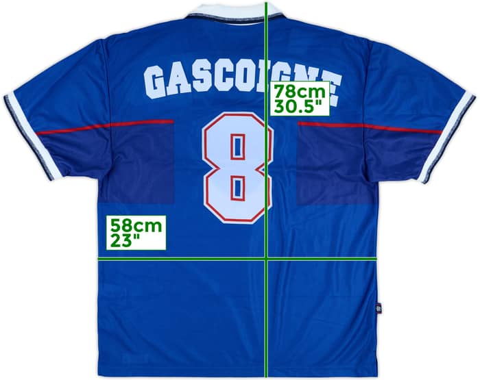 1997-98 Rangers Player Issue European Home Shirt Gascoigne #8