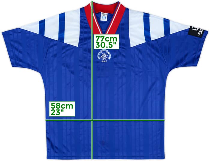 1992-93 Rangers Match Issue Champions League Home Shirt #3