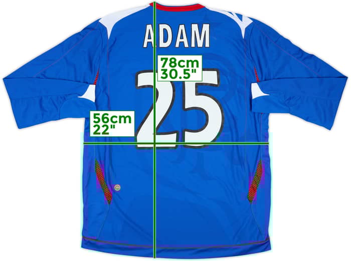 2006-07 Rangers Home L/S Shirt Adam #25 - 9/10 - (XL)