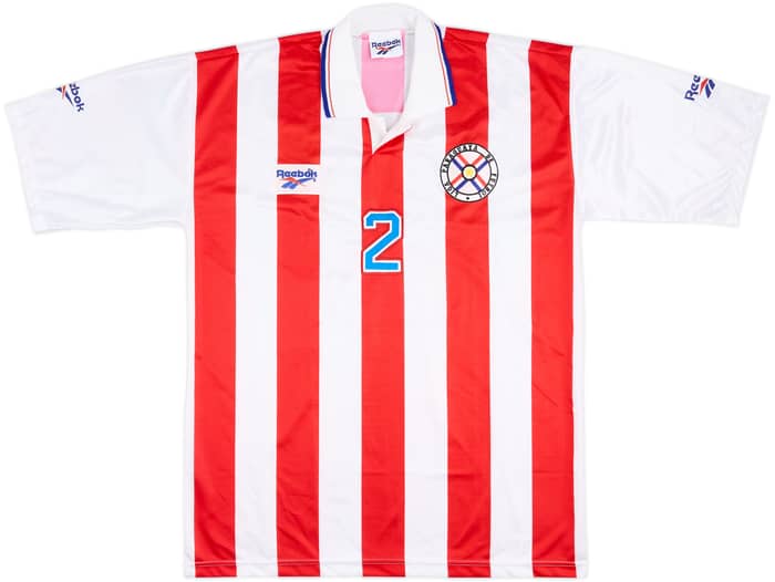 1998 Paraguay Match Worn Home Shirt #2 (Arce)