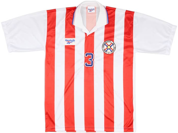 1998 Paraguay Match Worn Home Shirt #3 (Rivarola)