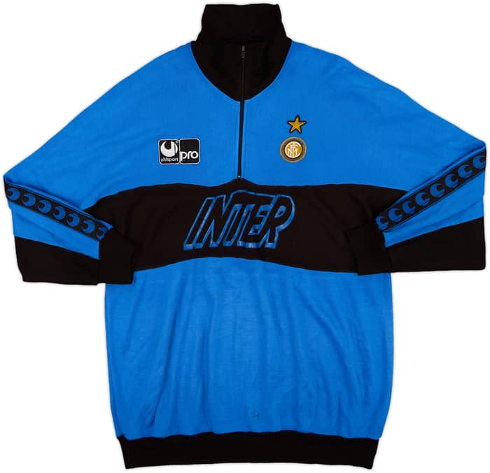 1990-91 Inter Milan Uhlsport 1/4 Zip Sweat Top - 6/10 - (M)