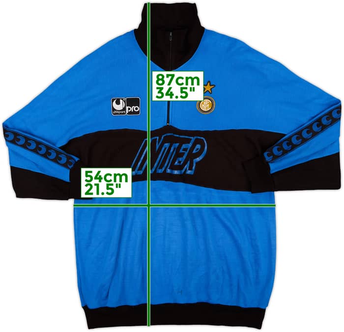 1990-91 Inter Milan Uhlsport 1/4 Zip Sweat Top - 6/10 - (M)