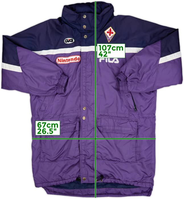 1997-98 Fiorentina Fila Hooded Padded Bench Coat - 8/10 - (XL)
