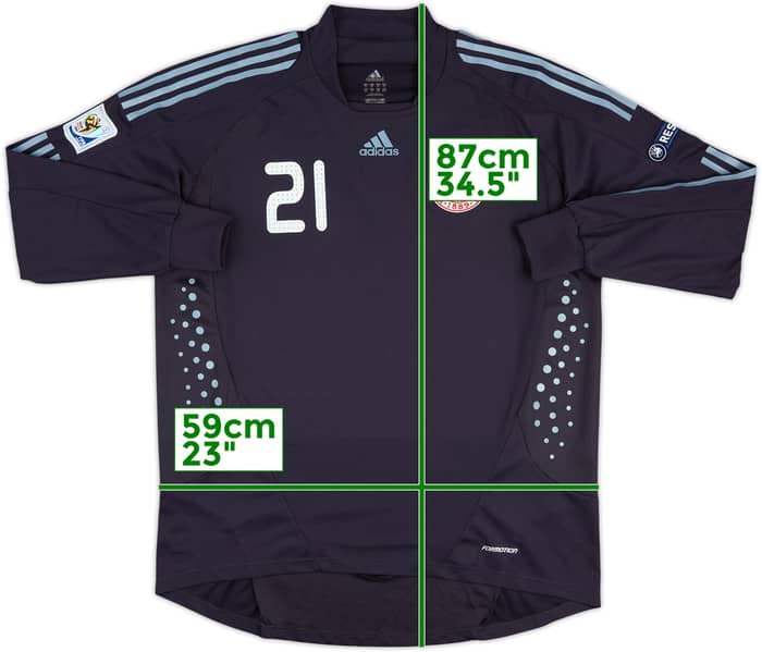 2008-10 Denmark Player Issue GK Shirt #21 - 8/10 - (XL)