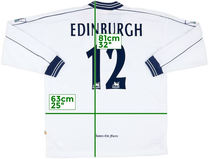 1998-99 Tottenham Match Issue Home L/S Shirt Edinburgh #12