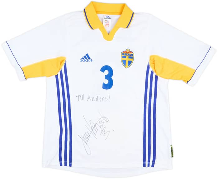 1999-00 Sweden Women's Match Issue Signed Away Shirt Tornqvist #3