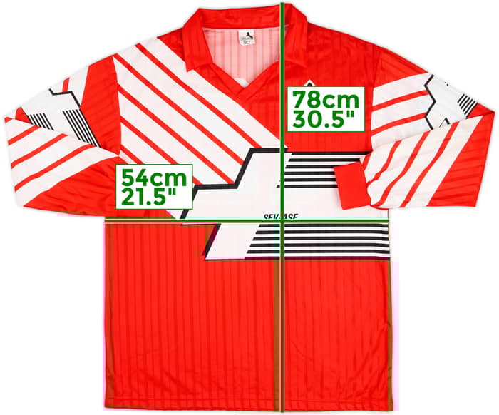 1992 Switzerland Match Worn Home L/S Shirt #12