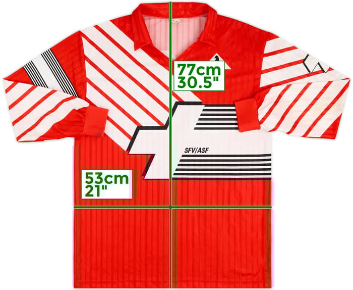 1990 Switzerland Match Worn Home L/S Shirt #10 (Sutter)