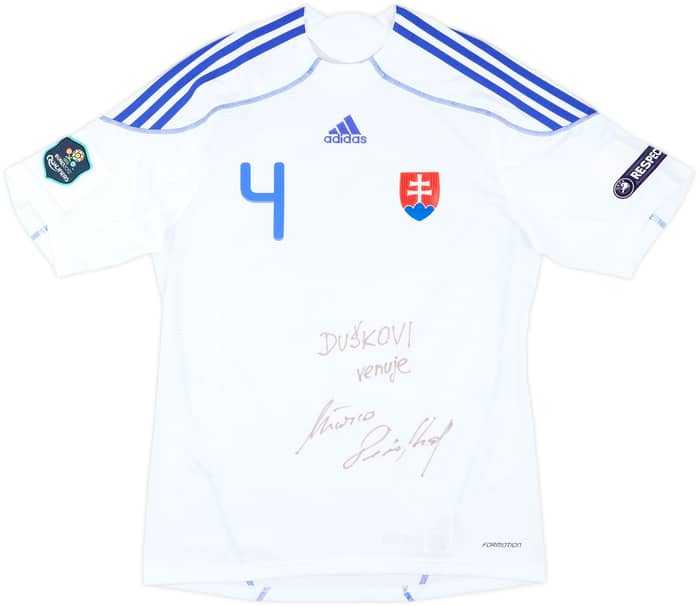 2010-11 Slovakia Match Issue Signed Home Shirt Pecalka #4