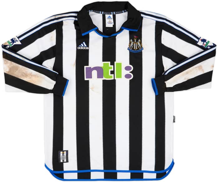 2000-01 Newcastle Match Worn Signed Home L/S Shirt Ameobi #23