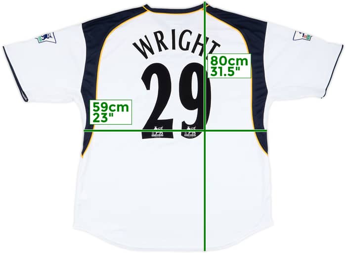 2001-02 Liverpool Match Issue Away Shirt Wright #29