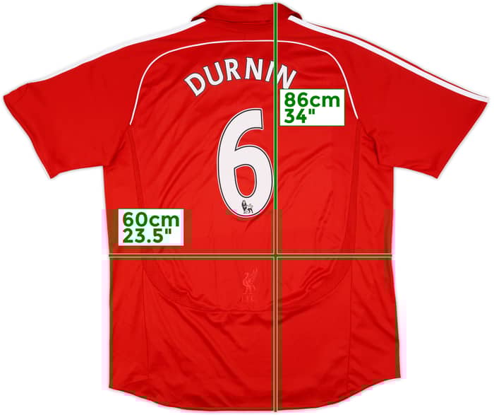2006-08 Liverpool Home Shirt Durnin #6 - 9/10 - (XL)