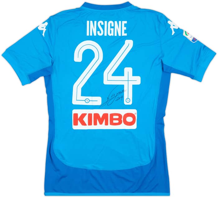 2017-18 Napoli Authentic Signed Home Shirt Insigne #24 - 8/10 - (XL)