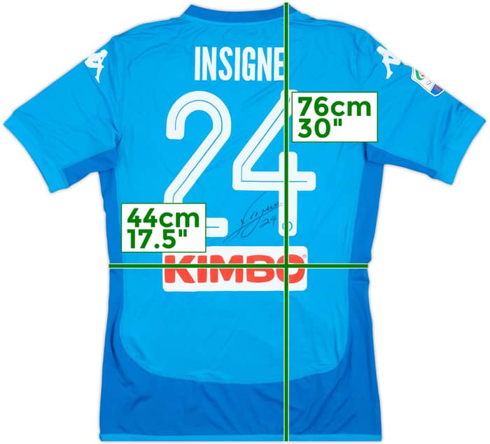 2017-18 Napoli Authentic Signed Home Shirt Insigne #24 - 8/10 - (XL)