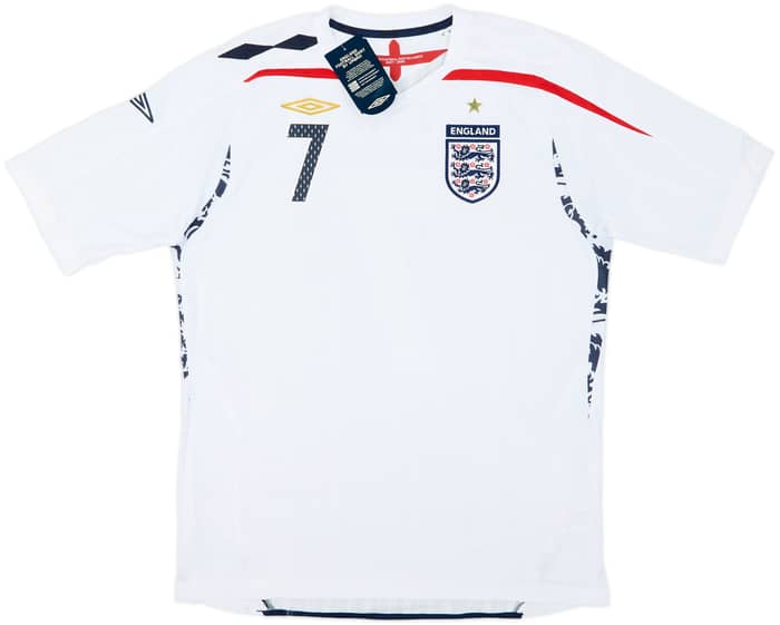2007-09 England Home Shirt Beckham #7 (XL)