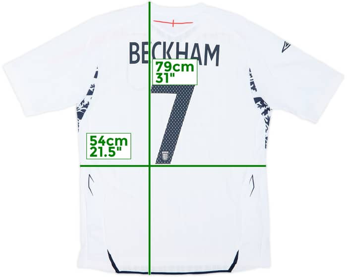 2007-09 England Home Shirt Beckham #7 (XL)