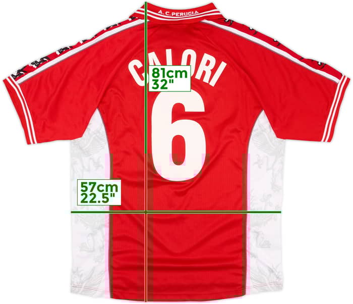 1999-00 Perugia Signed Home Shirt Calori #6 - 8/10 - (L)