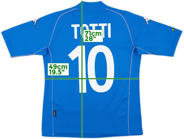 2002 Italy Basic Home Shirt Totti #10 - 9/10 - (M)