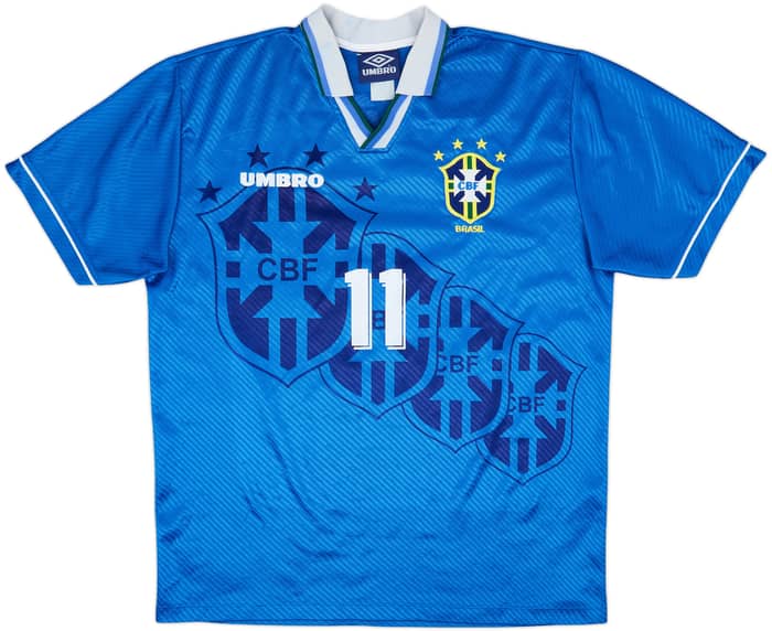 1994-97 Brazil Away Shirt Romario #11 - 6/10 - (XL)