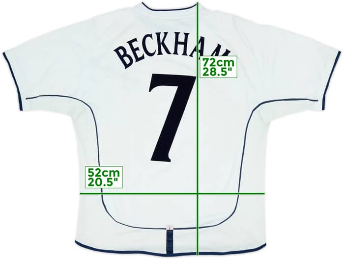 2001-03 England Home Shirt Beckham #7 - 6/10 - (XL)