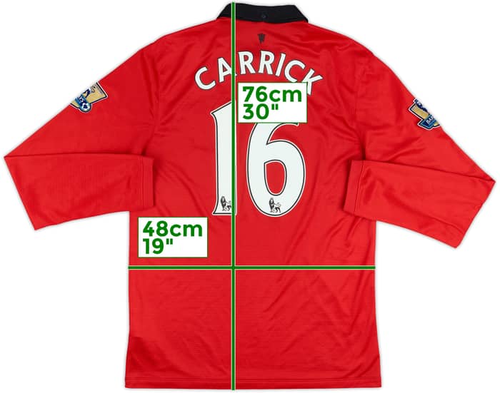 2013-14 Manchester United Home L/S Shirt Carrick #16 - 5/10 - (M)
